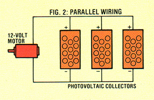 When a single panel can't meet the current needs of a motor, several panels have to be wired together in parallel.